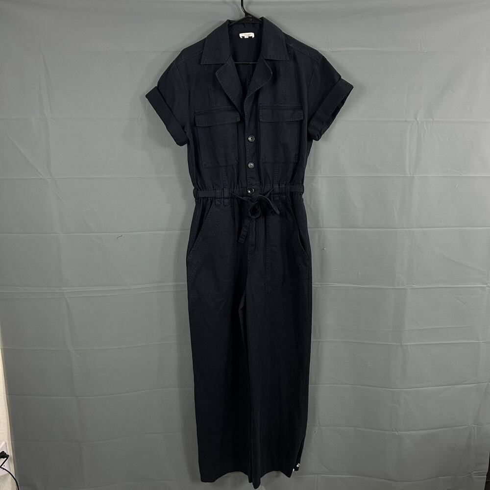 ALC Jumpsuit 6 Rivington Belted Twill Utility Wide Leg Cotton Blue Casual - Picture 4 of 16